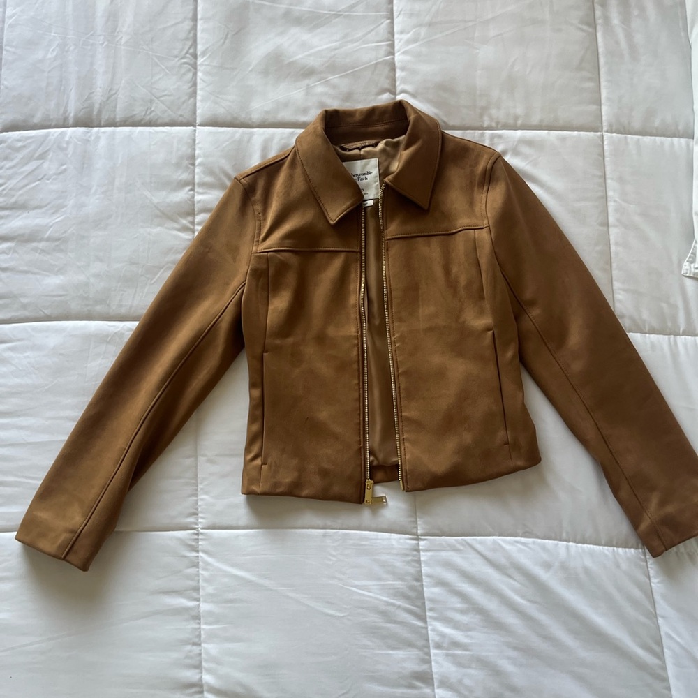Zip Front Vegan Suede Jacket
